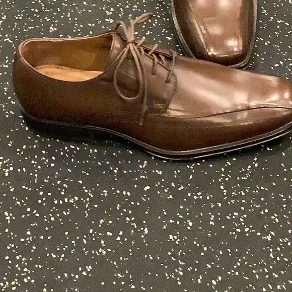 Johnson Murphy brown leather square toe oxfords.  Men’s 10.5 - Picture 2 of 4